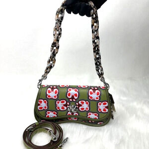 Coach Wavy Dinky Bag In Coachtopia Leather W/ Butterfly Print Rainbow CQ851 NWT